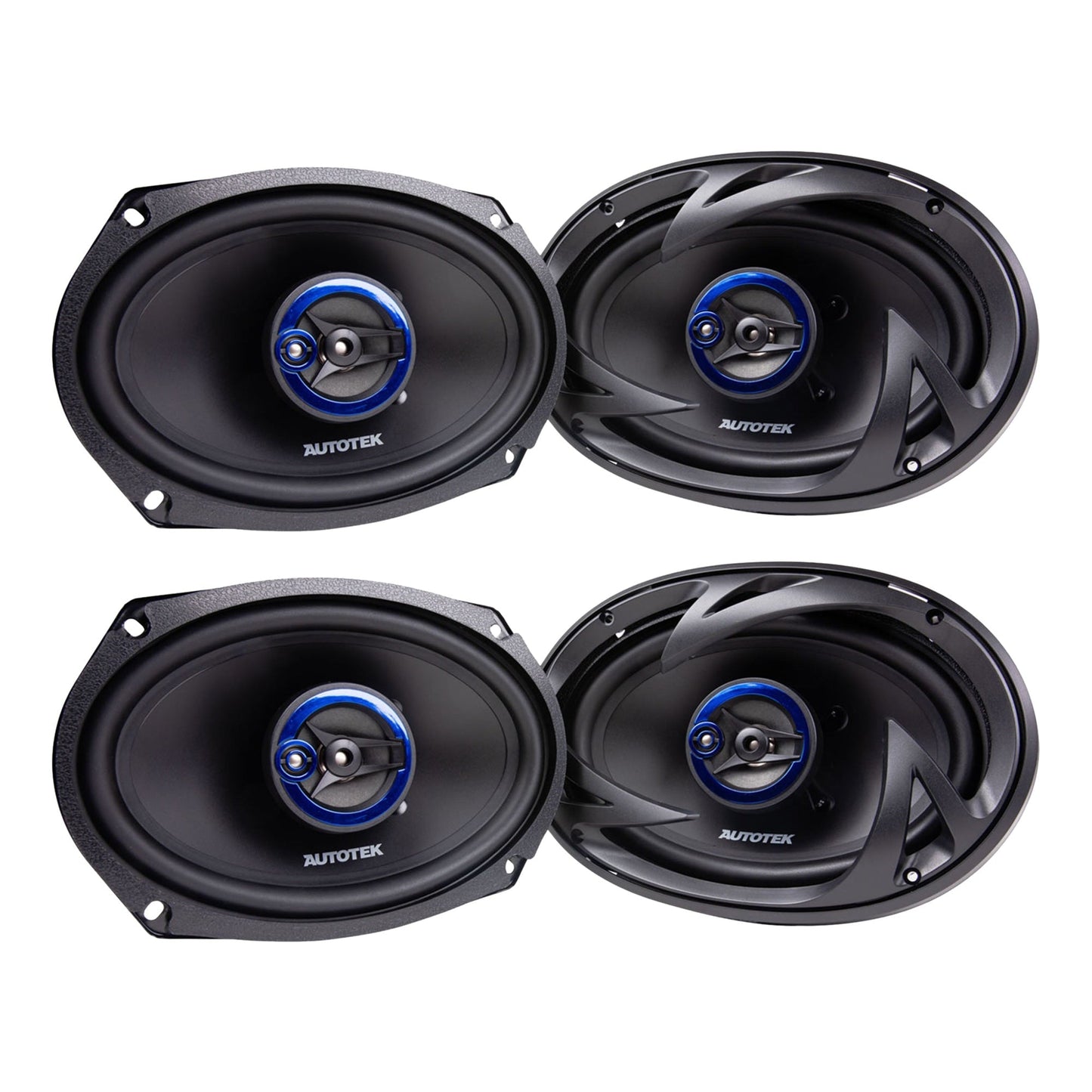 Autotek 4 Pack Street Machine 6x9 in. 3-Way Car Audio Universal Coaxial Speakers - Find Fresh Goods