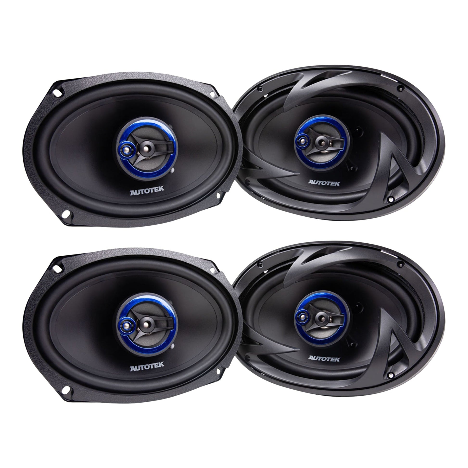 Autotek 4 Pack Street Machine 6x9 in. 3-Way Car Audio Universal Coaxial Speakers - Find Fresh Goods