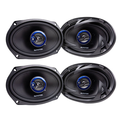 Autotek 4 Pack Street Machine 6x9 in. 3-Way Car Audio Universal Coaxial Speakers - Find Fresh Goods