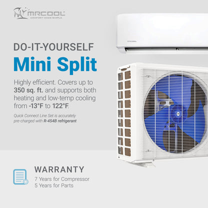 MRCOOL 9,000 BTU DIY Ductless Mini-Split Smart WiFi Air Handler & Condenser 115V
