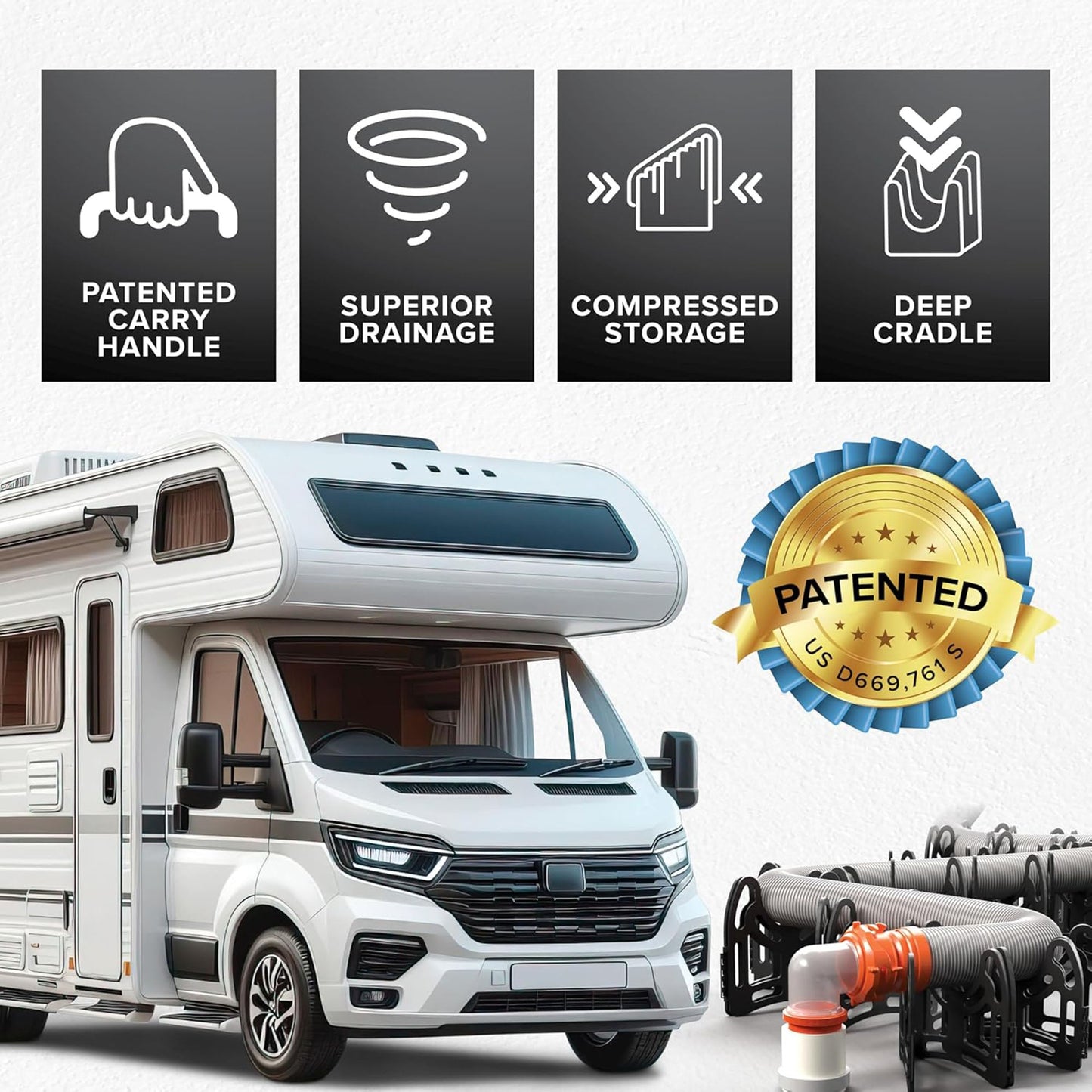 Camco Sidewinder RV Sewer Hose Support, Trailer and Camping Accessories, 20 Feet - Find Fresh Goods