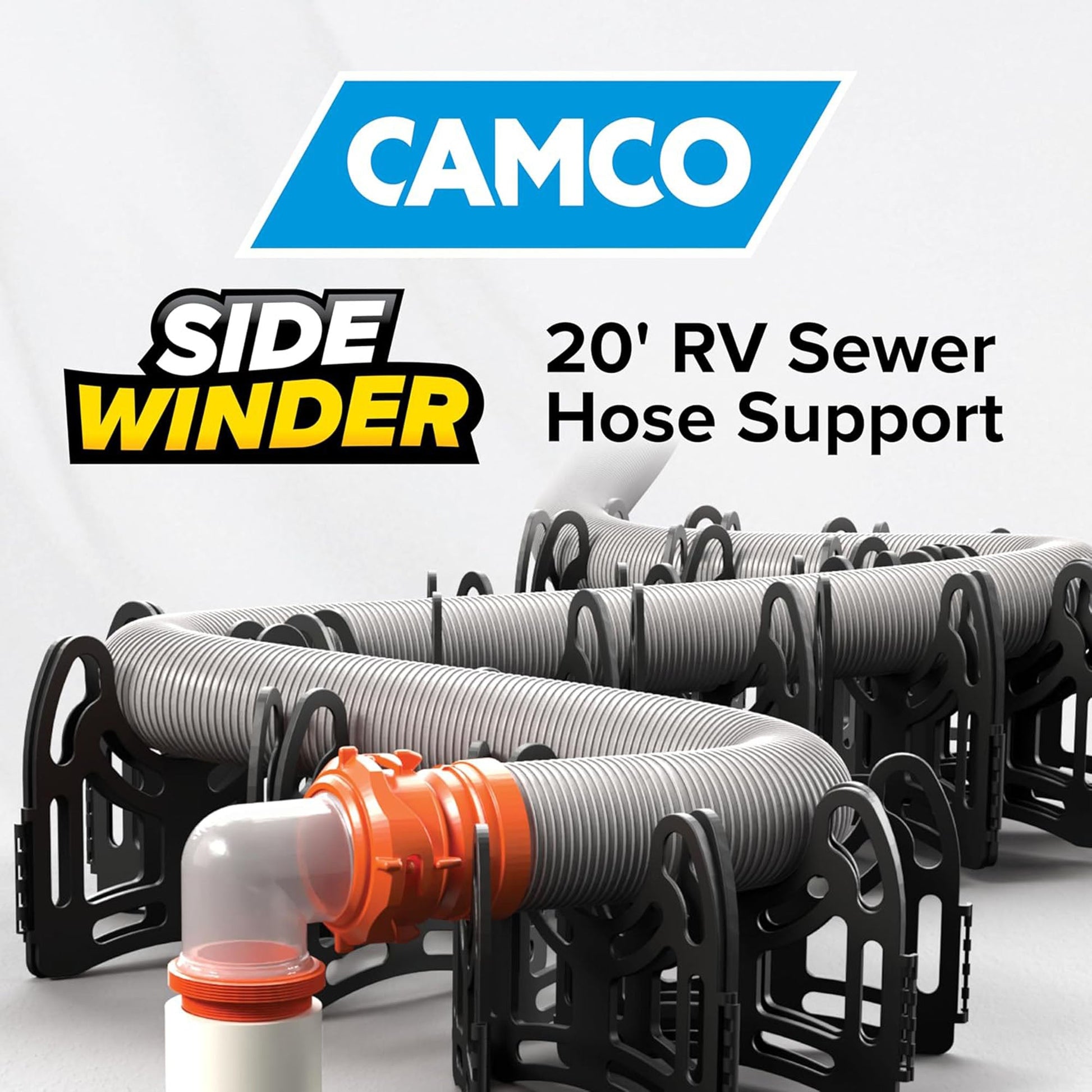 Camco Sidewinder RV Sewer Hose Support, Trailer and Camping Accessories, 20 Feet - Find Fresh Goods