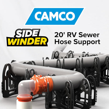 Camco Sidewinder RV Sewer Hose Support, Trailer and Camping Accessories, 20 Feet - Find Fresh Goods