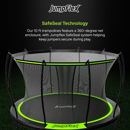 Jumpflex FLEX 12' Round Trampoline, Outdoor Play Equipment & Safety Net & Ladder