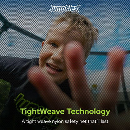 Jumpflex FLEX 12' Round Trampoline, Outdoor Play Equipment & Safety Net & Ladder