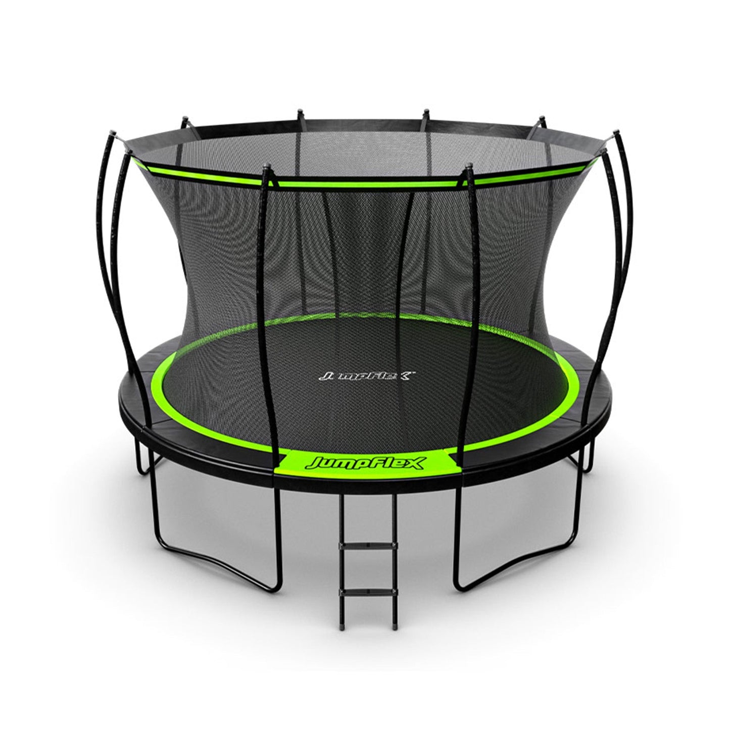 Jumpflex FLEX 12' Round Trampoline, Outdoor Play Equipment & Safety Net & Ladder
