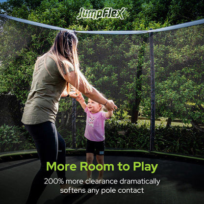 Jumpflex FLEX 10' Round Trampoline, Outdoor Play Equipment & Safety Net & Ladder