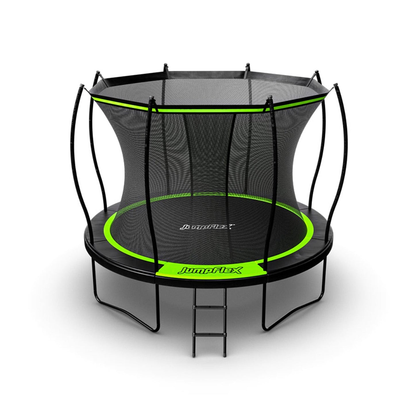 Jumpflex FLEX 10' Round Trampoline, Outdoor Play Equipment & Safety Net & Ladder