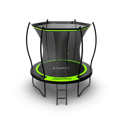 Jumpflex FLEX 8' Round Trampoline, Outdoor Play Equipment w/ Safety Net & Ladder