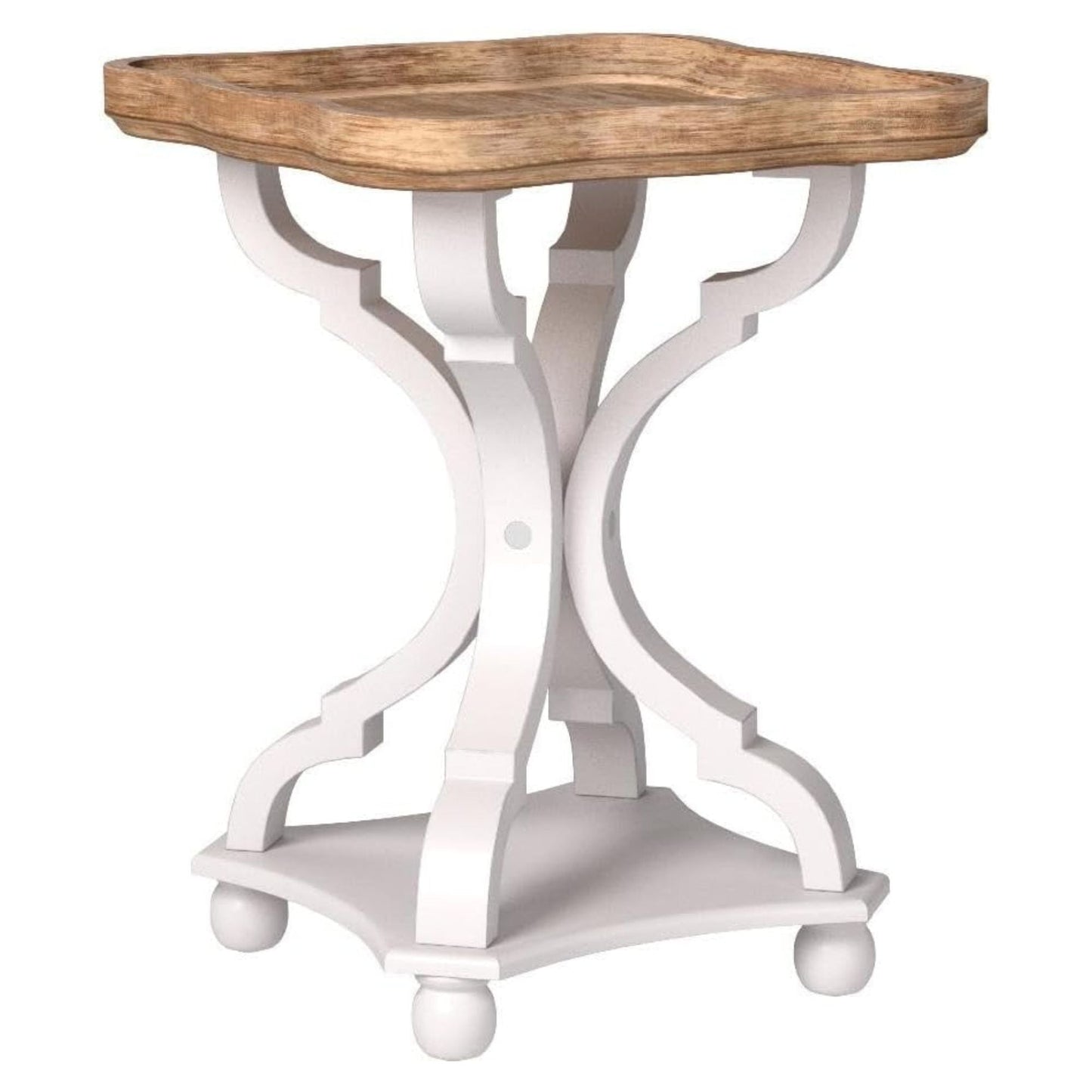 COZAYH Square Rustic Wood End Table Accent Nightstand Side Table, Bedroom, White