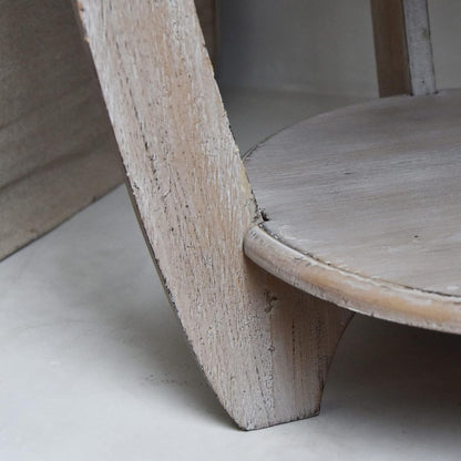 COZAYH Rustic Farmhouse Wooden End Table with Storage Shelf, Vintage Grey Finish