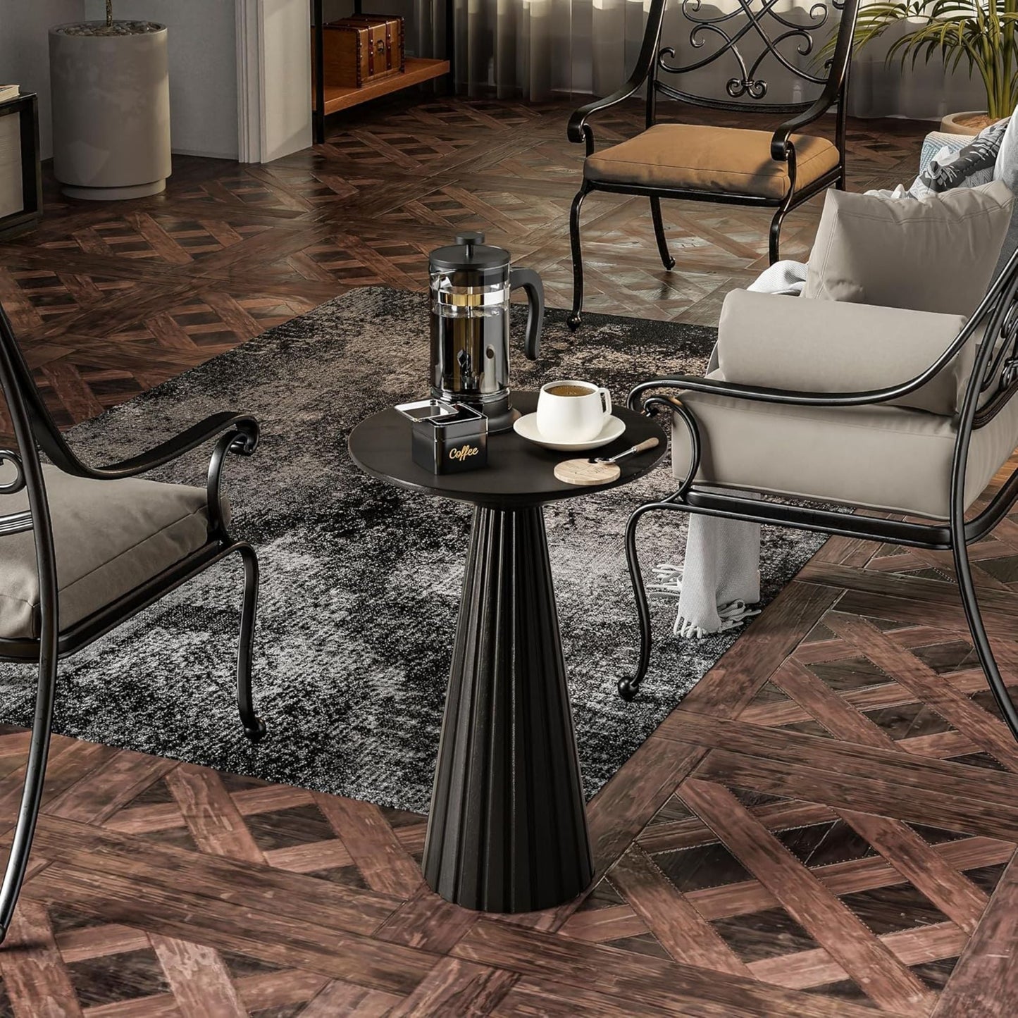 COZAYH Pedestal Small Drink Round Martini Table for Living Rooms or Bedrooms