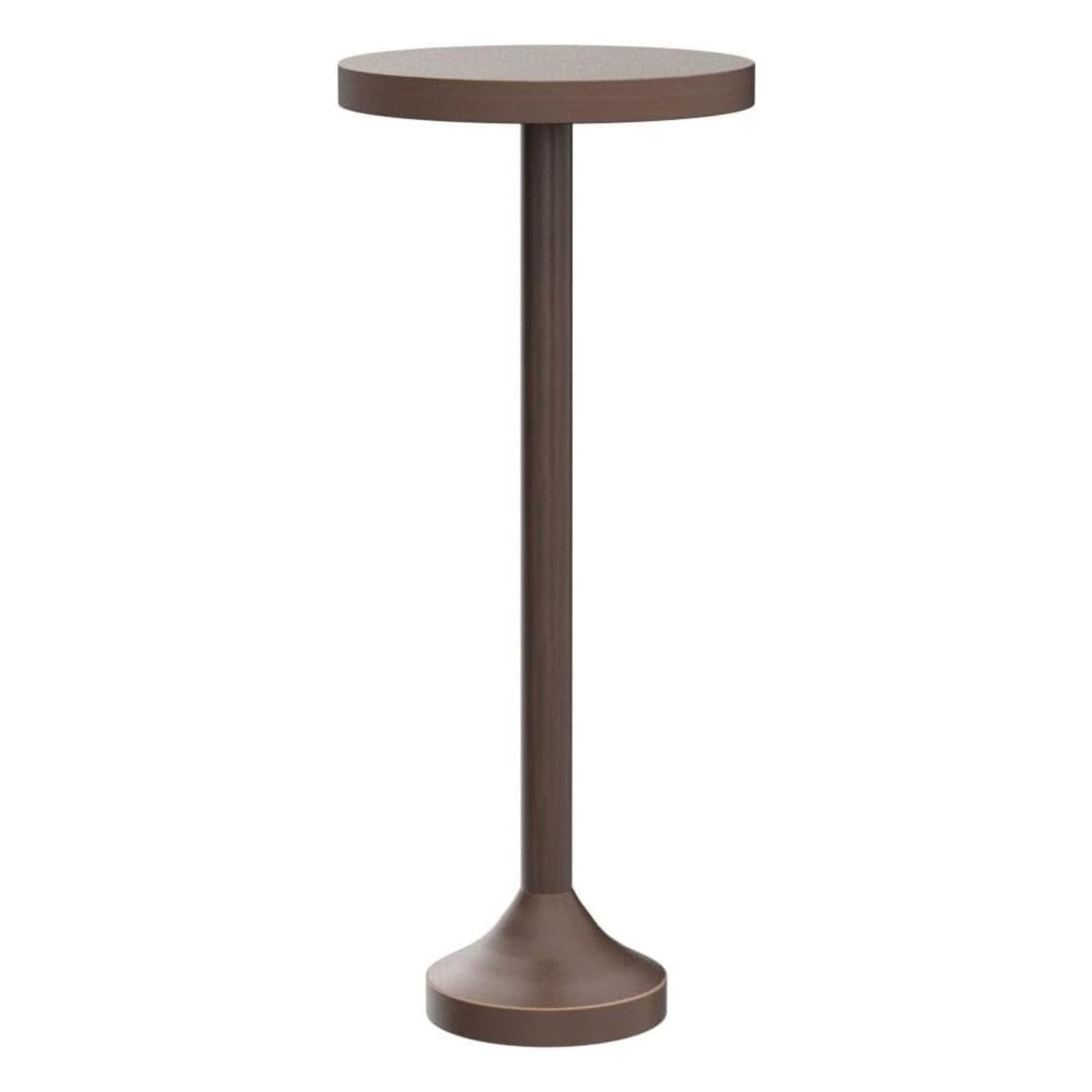 COZAYH Small Pedestal Round End Table, Living Room Furniture, Light Espresso