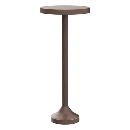 COZAYH Small Pedestal Round End Table, Living Room Furniture, Light Espresso