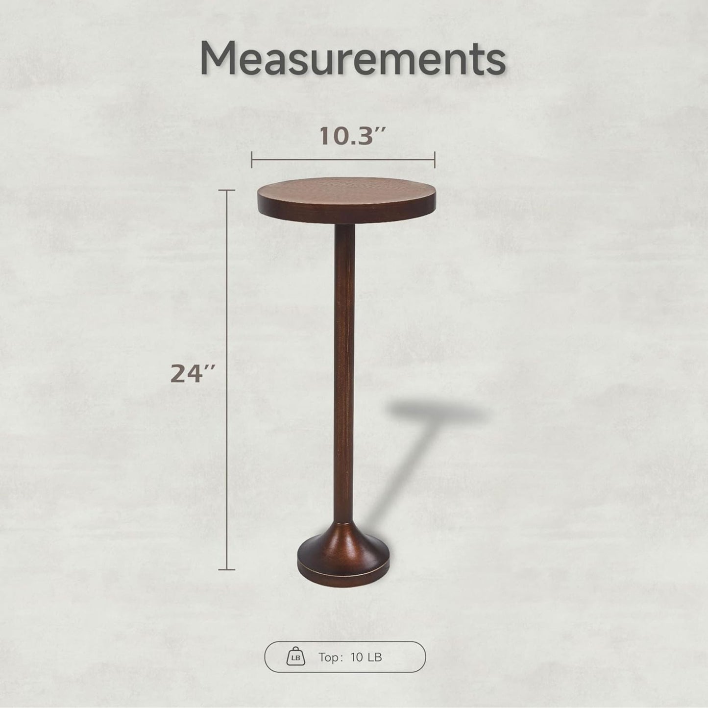 COZAYH Small Pedestal Round End Table, Living Room Furniture, Light Espresso