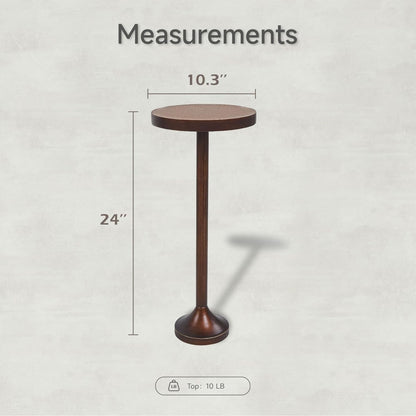 COZAYH Small Pedestal Round End Table, Living Room Furniture, Light Espresso