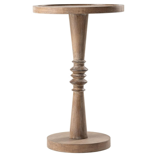 COZAYH Pedestal Tray Top End Table for Holding Drinks, Lamps or Plants,  Brown