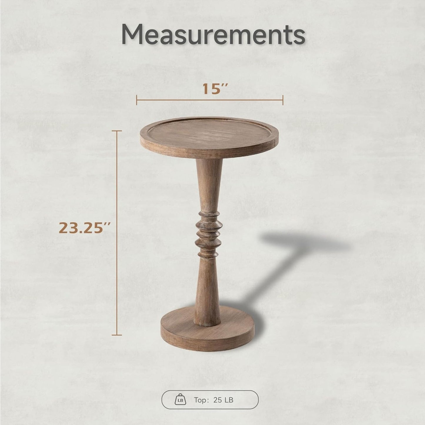 COZAYH Pedestal Tray Top End Table for Holding Drinks, Lamps or Plants,  Brown