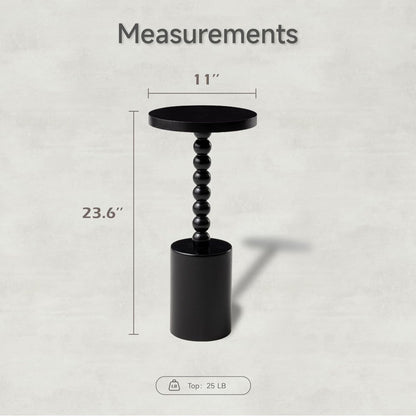 COZAYH Farmhouse Round Pedestal Martini Table for Living Rooms & Bedrooms, Black