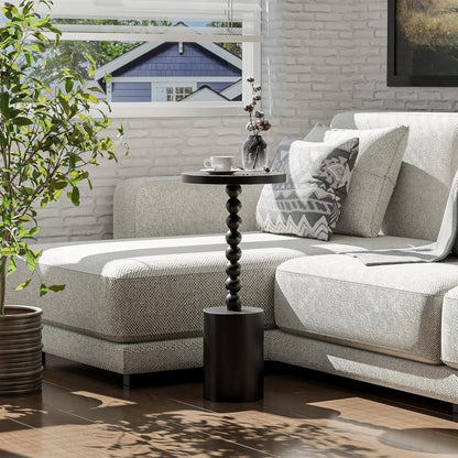 COZAYH Farmhouse Round Pedestal Martini Table for Living Rooms & Bedrooms, Black