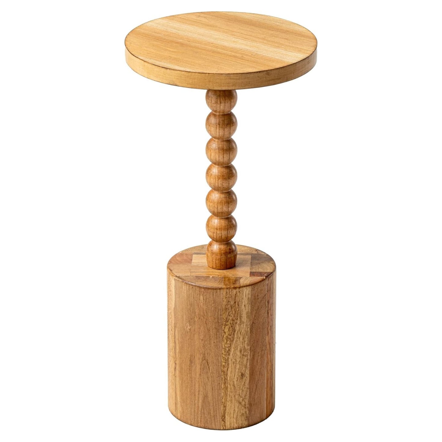 COZAYH Farmhouse Round Pedestal Martini Table for Living Rooms & Bedrooms, Brown