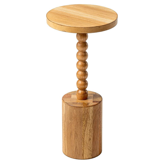 COZAYH Farmhouse Round Pedestal Martini Table for Living Rooms & Bedrooms, Brown