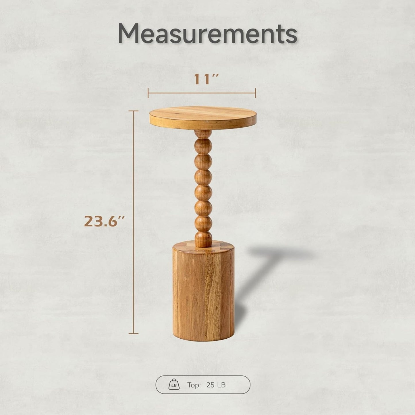 COZAYH Farmhouse Round Pedestal Martini Table for Living Rooms & Bedrooms, Brown