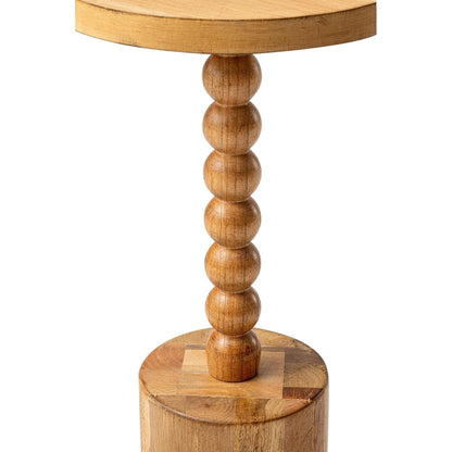 COZAYH Farmhouse Round Pedestal Martini Table for Living Rooms & Bedrooms, Brown