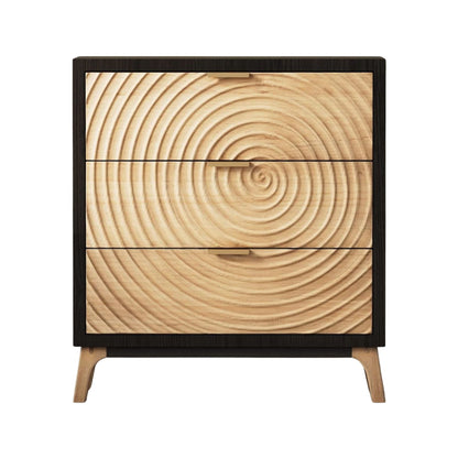 COZAYH 3 Drawer Farmhouse Nightstand Wood Storage Cabinet Accent Chest, Black