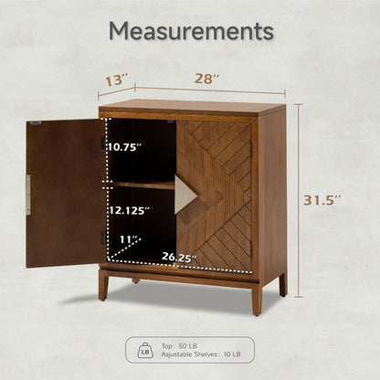COZAYH Storage Cabinet Modern Wood Accent Sideboard Buffet Geometric Doors, Wood