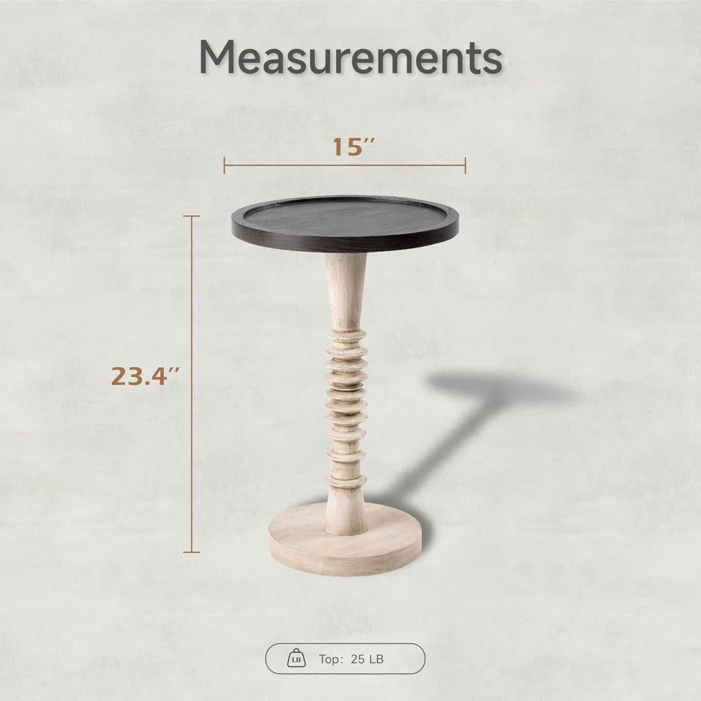 COZAYH Pedestal Tray Top End Table for Holding Drinks, Lamps or Plants, Black