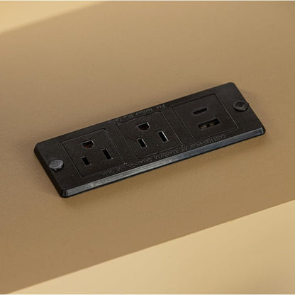 COZAYH Farmhouse 2 Drawer Bed Nightstand w/ Charging Station, Burl Wood, Natural