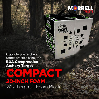 Morrell Targets BOA Compression Foam Archery Target Block, 20 Inch, White/Black