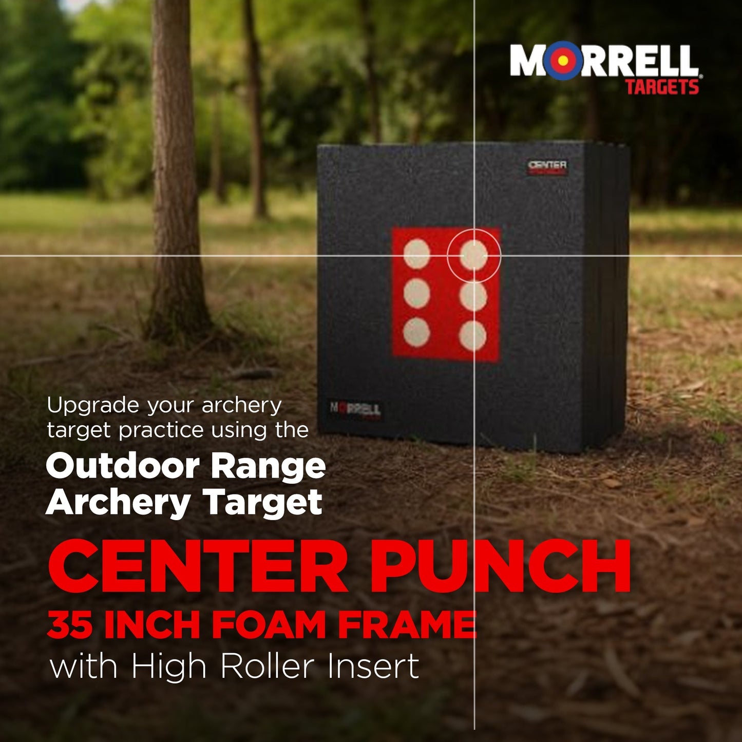Morrell Targets Center Punch 35″ Foam Frame with High Roller Insert, Black/Red