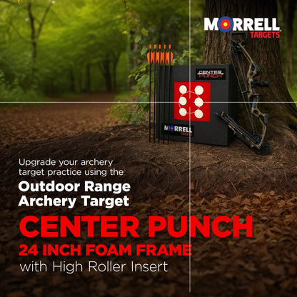 Morrell Targets Center Punch 24″ Foam Frame with High Roller Insert, Black/Red