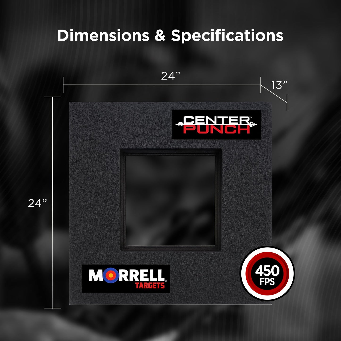 Morrell Targets Center Punch 24″ Foam Frame with High Roller Insert, Black/Red