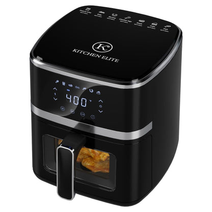 Kitchen Elite Digital Compact Air Fryer Oven with Window, 5.28 Quart, Black