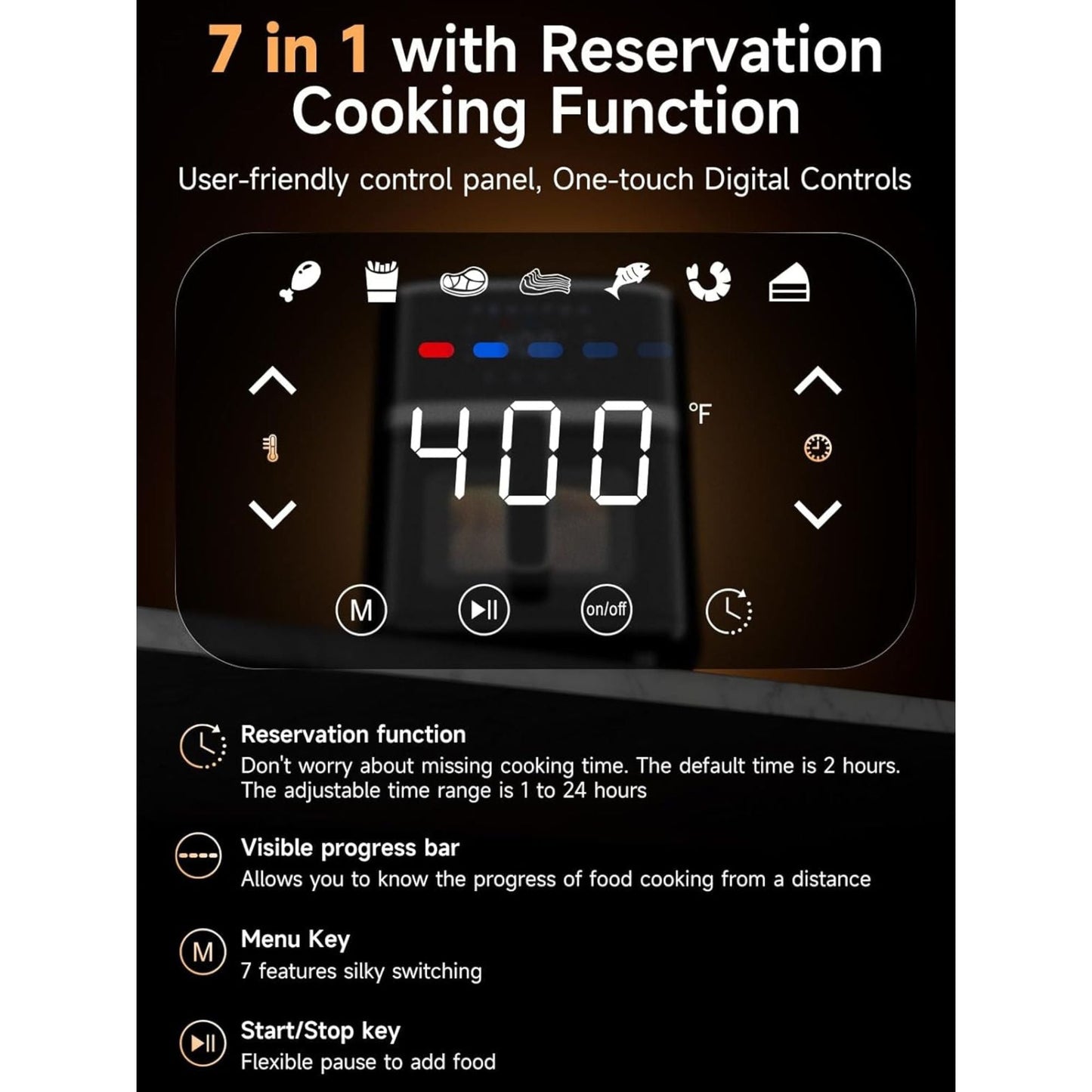 Kitchen Elite Digital Compact Air Fryer Oven with Window, 5.28 Quart, Black