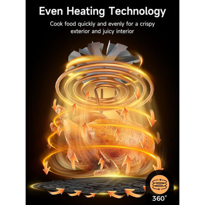 Kitchen Elite Digital Compact Air Fryer Oven with Window, 5.28 Quart, Black