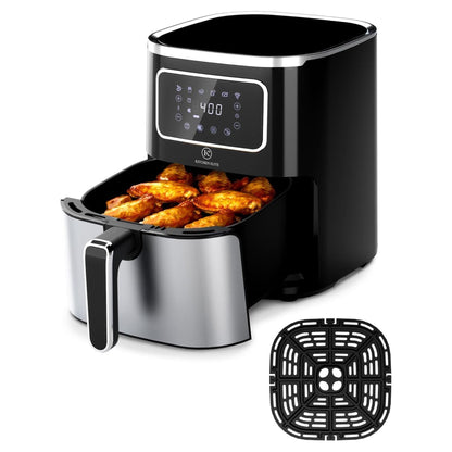 Kitchen Elite Digital Air Fryer Oven, Compact Cooker, 5.28 Qt, Stainless Steel