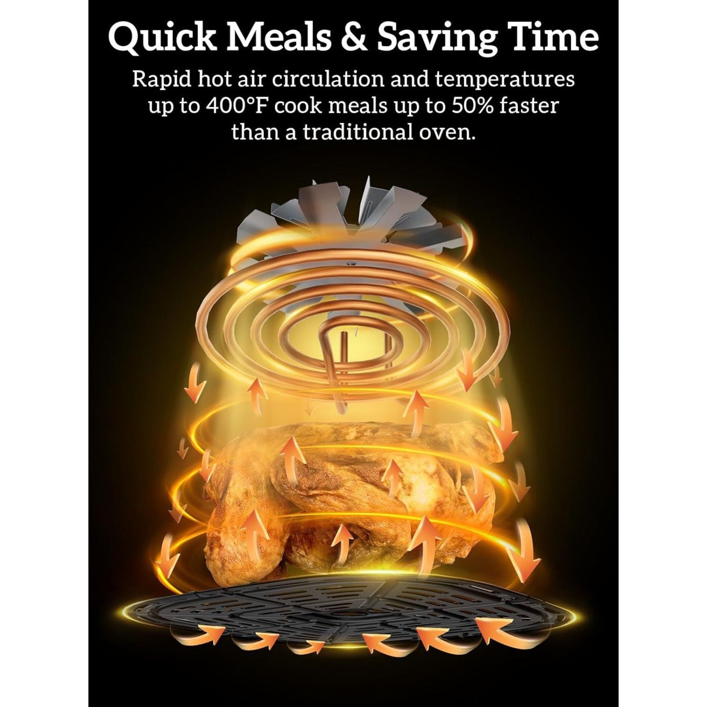 Kitchen Elite Digital Air Fryer Oven, Compact Cooker, 5.28 Qt, Stainless Steel