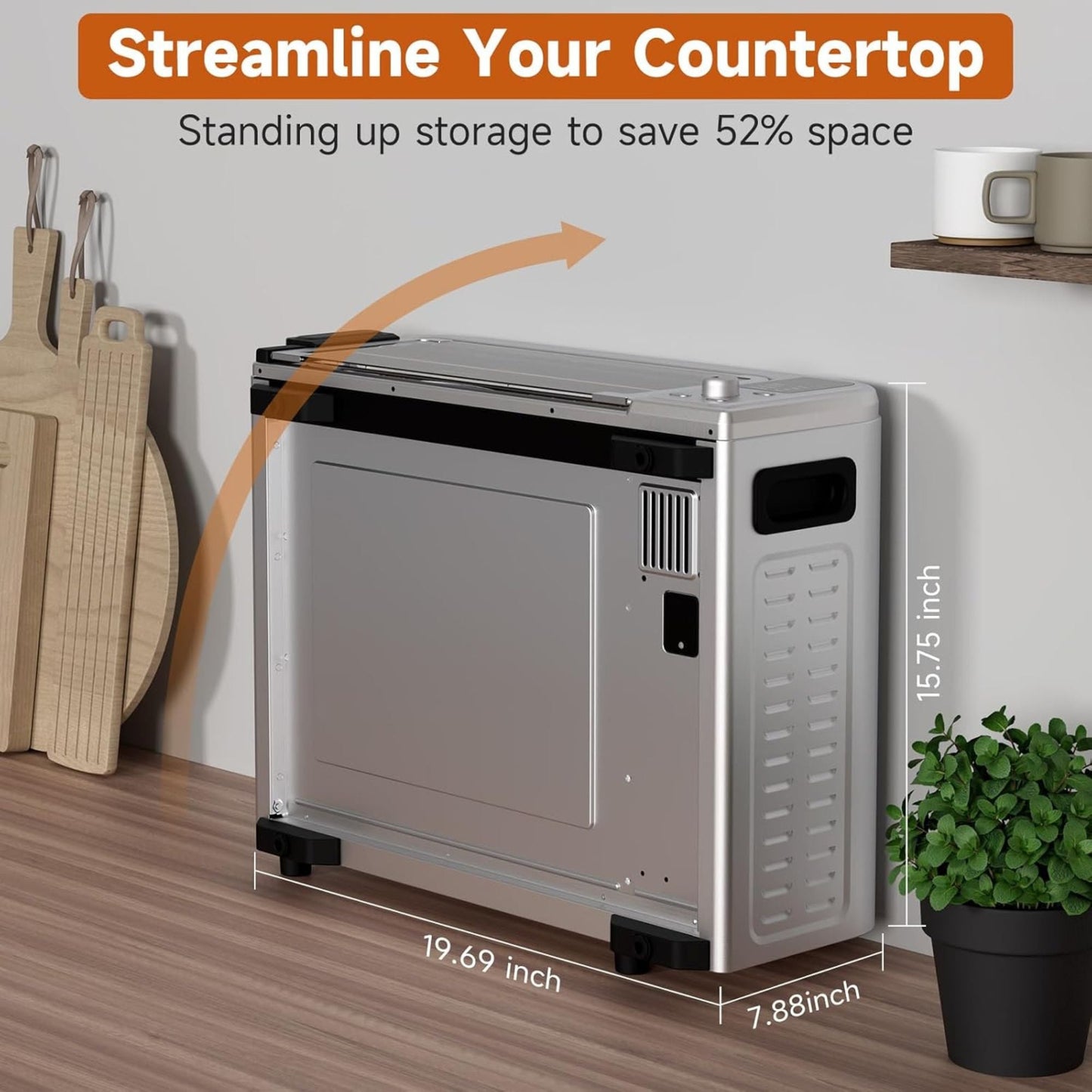 Kitchen Elite 8 in 1 Digital Air Fryer Toaster Convection Pizza Oven, Silver