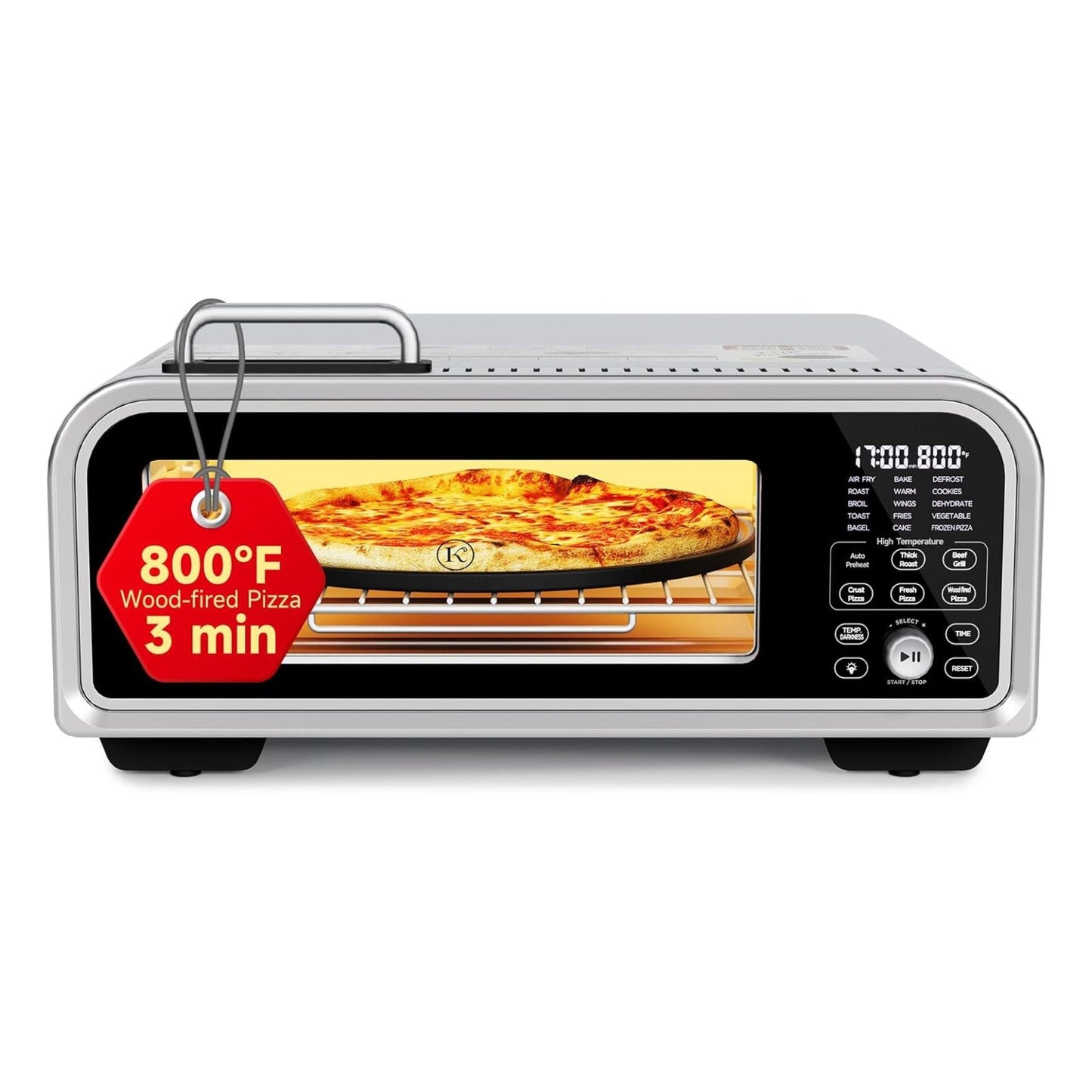 Kitchen Elite 18L Digital Air Fryer Toaster Oven, Convection Pizza Oven, Silver