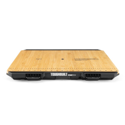 ToughBuilt StackTech Work Surface, Bamboo Wooden Flat Top Station with Storage