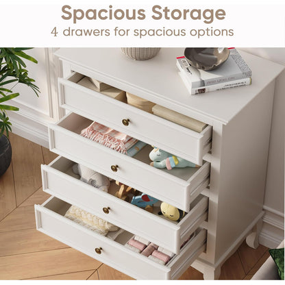 RoyalCraft Wood Dresser Wide Chest Drawers Storage Organizer for Bedroom, White