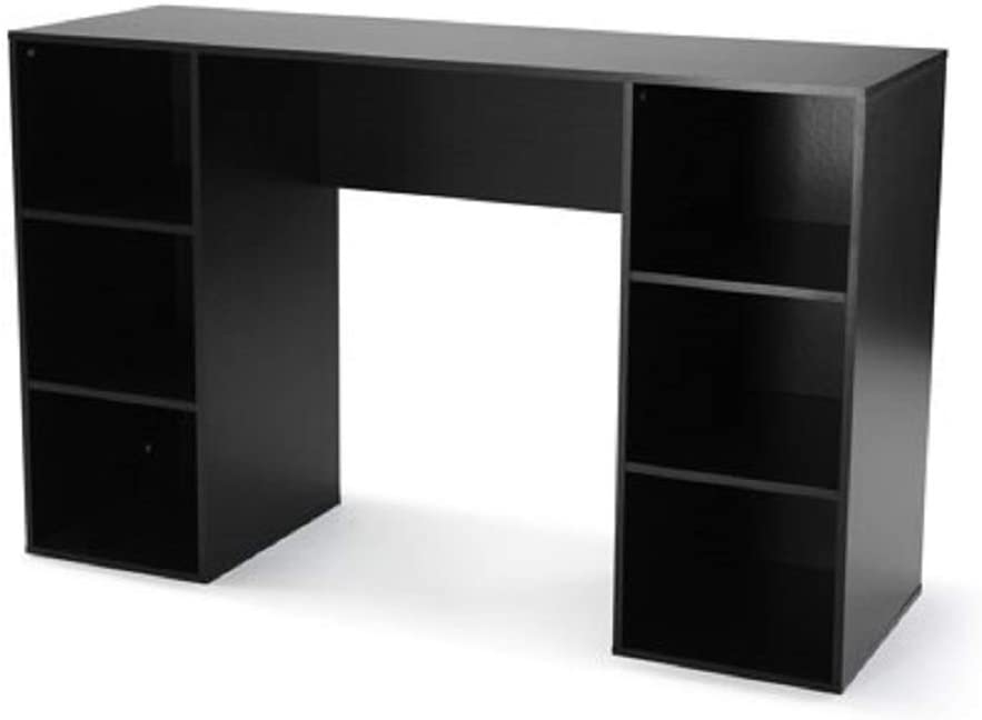6-Cube Storage Computer Desk, True Black Oak