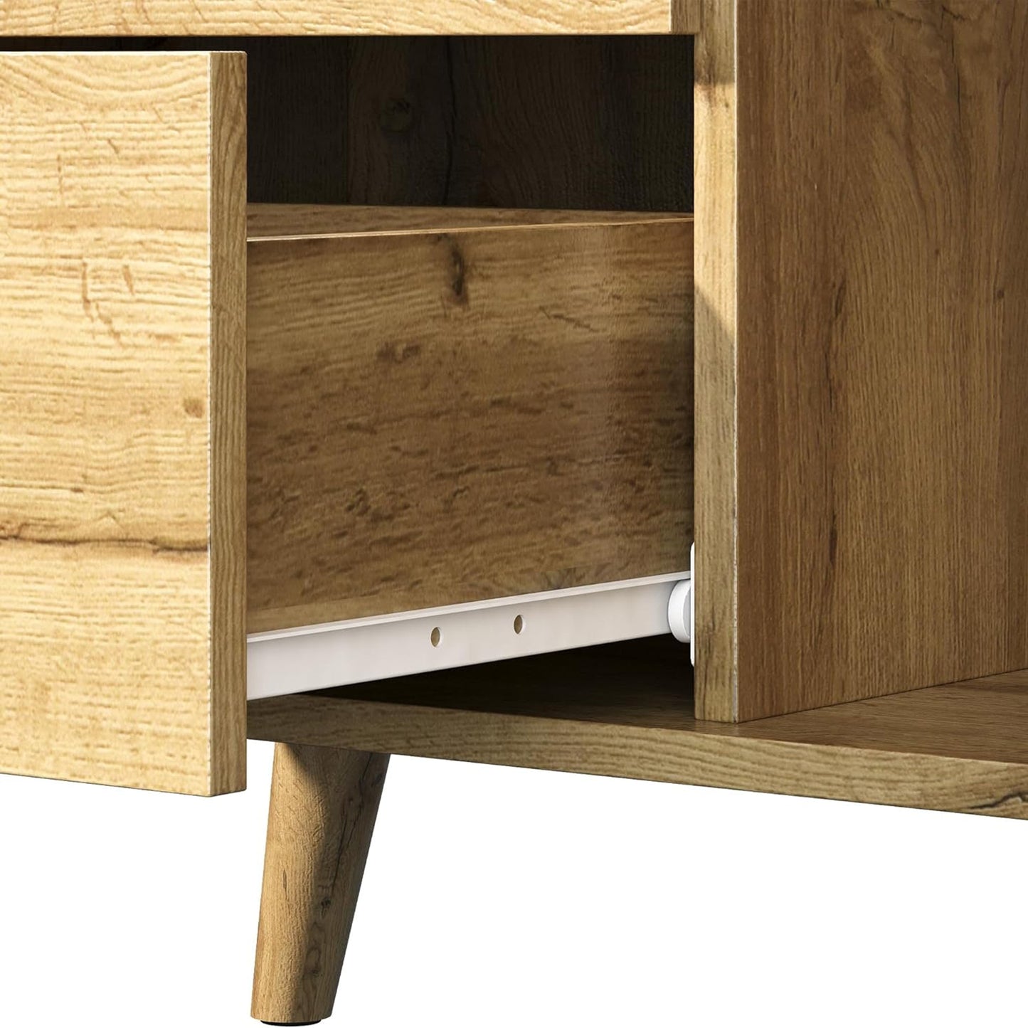 RoyalCraft Accent Storage Cabinet Sideboard Drawers Adjustable Shelves Natural