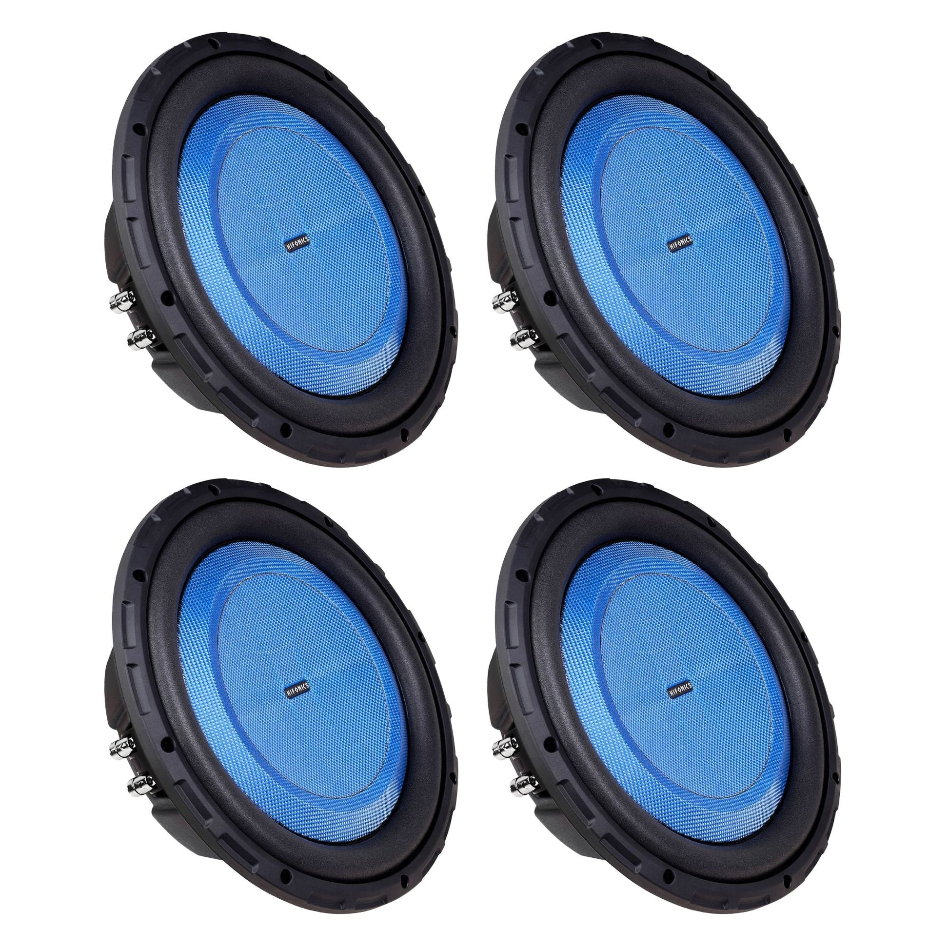 Hifonics 4 Pack ELITE 12” Shallow Subwoofer Dual Voice Coil Audio Speaker, 600W - Find Fresh Goods