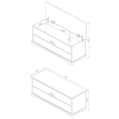 Coaster Home Furnishings Paula 40" Storage Chest, Wooden Trunk Bedroom Furniture