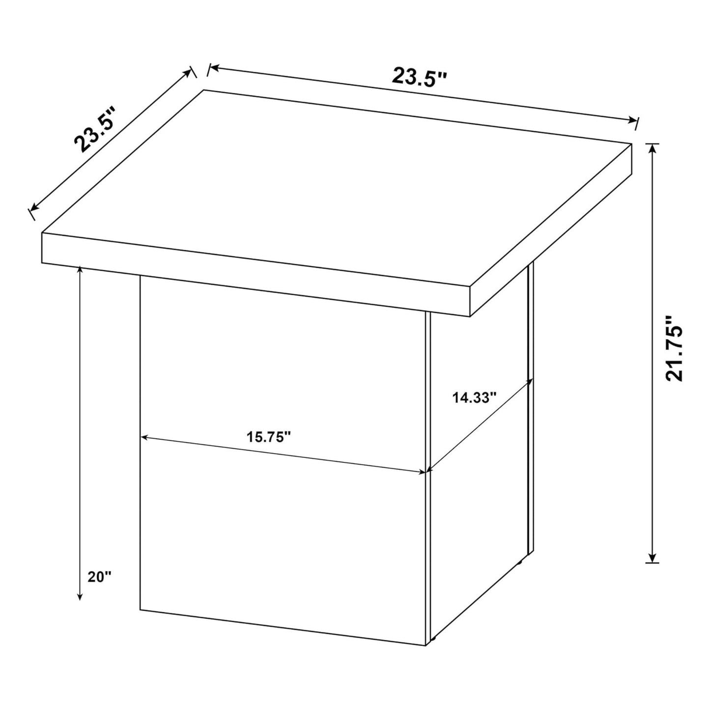 Coaster Home Furnishings Zetta 23" Square End Table Living Room Furniture